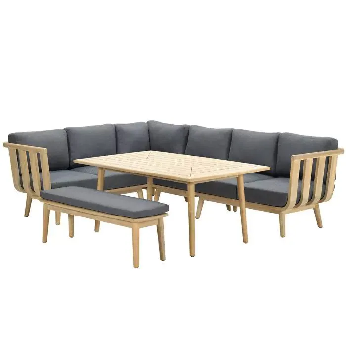 San Leone lounge dining set 6-delig - donker grijs