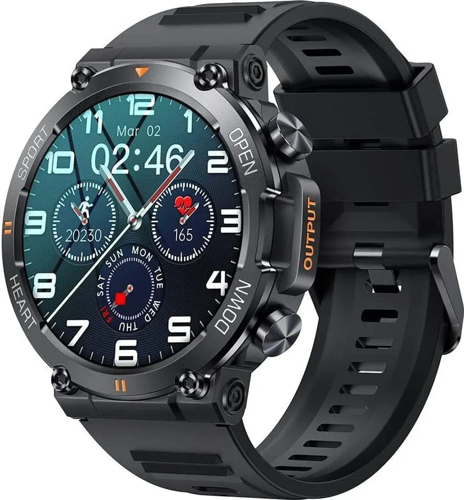 Smartwatch Herren mit Telefonfunktion, 1.39" HD Touchscreen Uhren Fitness Tracker Uhr mit Pulsmesser Schlafmonitor Stoppuhr Schrittzähler Sportuhr Aktivitätstracker 100+ Sportmodi