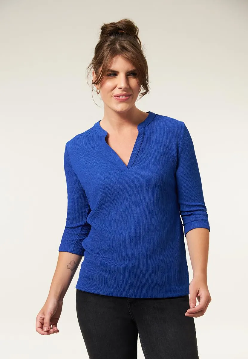 Top 3/4 mouw blauw