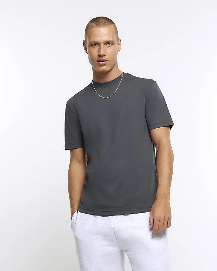 Dark grey slim fit t-shirt