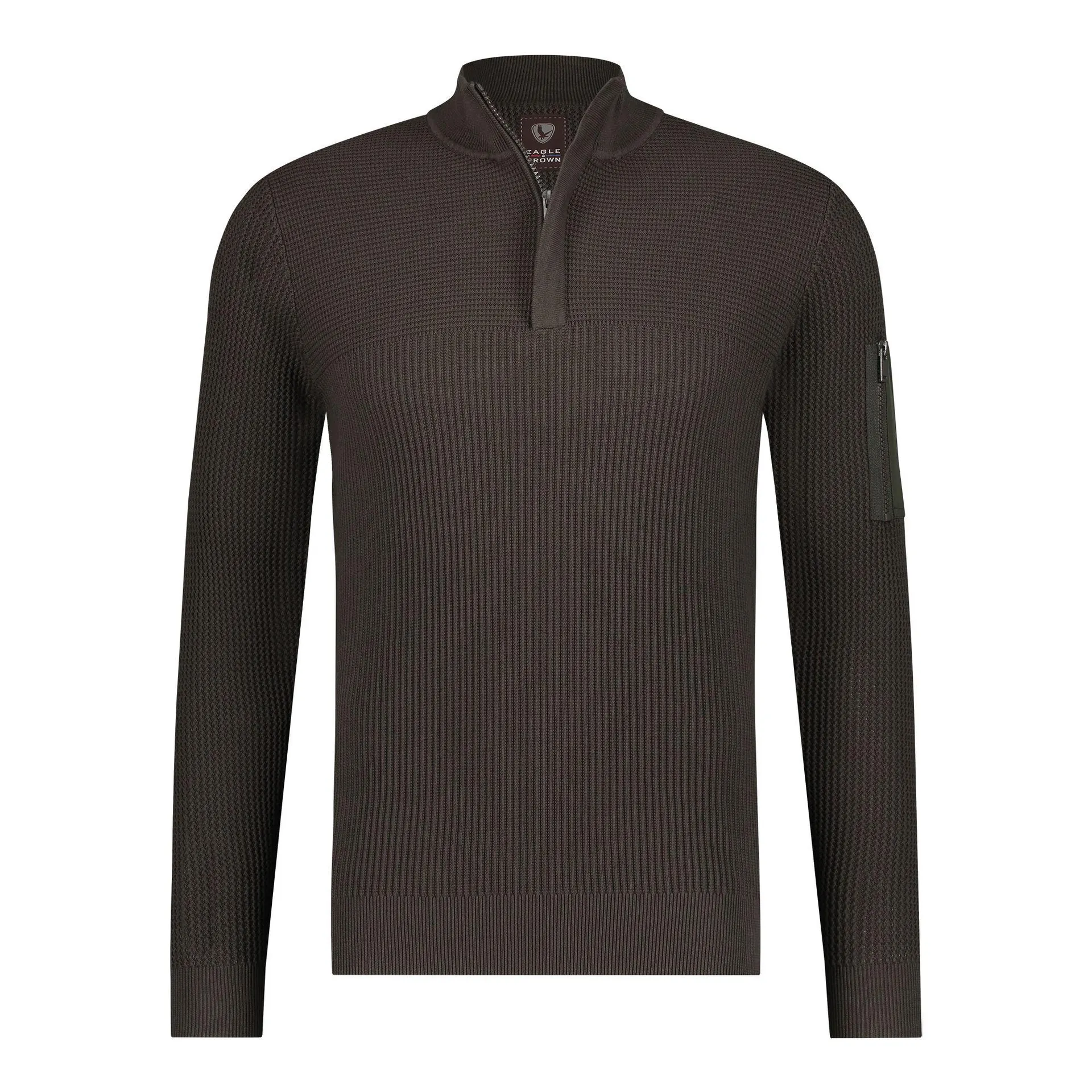 ziptrui met structuur van organic cotton