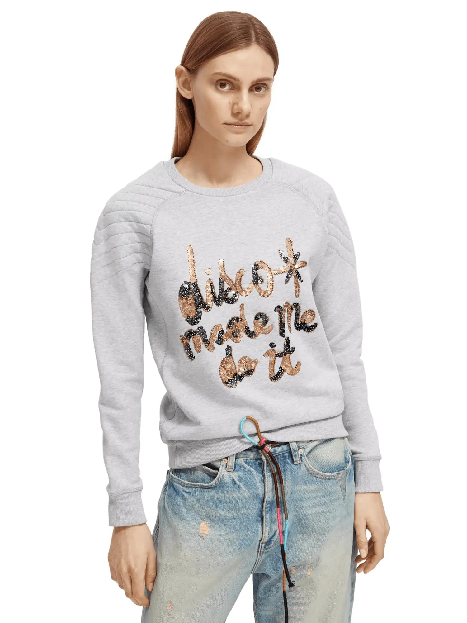 Quilted raglan sweatshirt