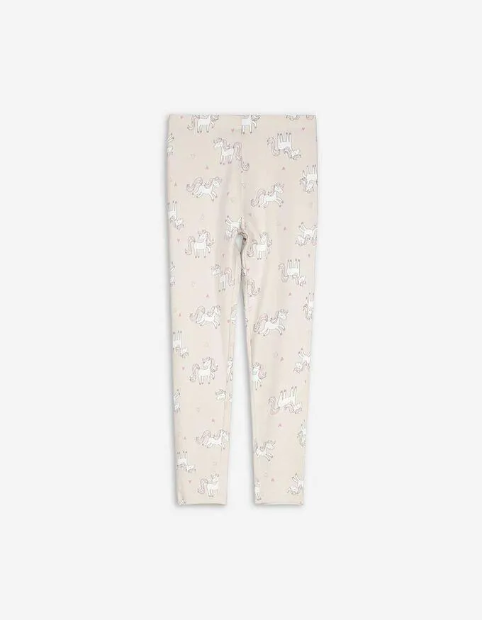 Legíny - Potisk po celé ploše - béžová