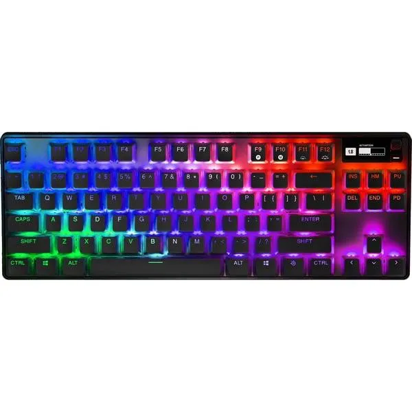 SteelSeries Apex Pro TKL Wireless, gaming toetsenbord (Zwart, US lay-out, SteelSeries OmniPoint 2.0, RGB led, Double shot PBT-keycaps, Bluetooth 5.0, 2,4 Ghz)