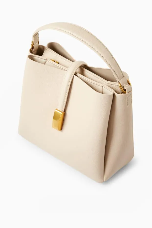 Crossbody bag with detachable bag strap - faux leather