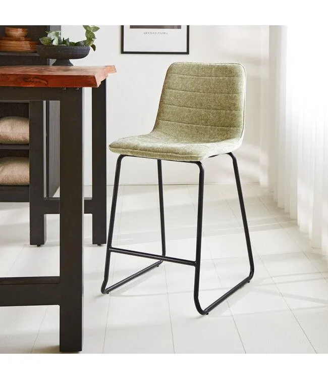 Barkruk Mark chenille lichtgroen