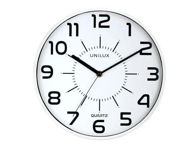 Unilux Pop Wandklok, diameter 28 cm, Plastic, Wit