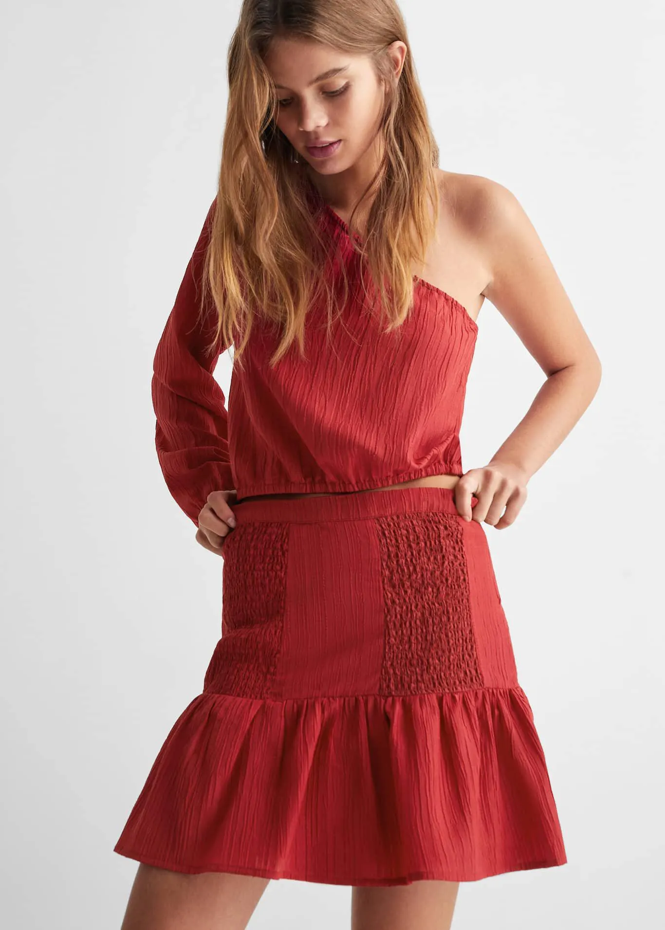 Gesmokte rok met ruches