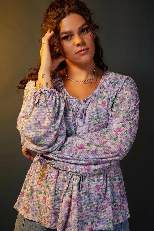 Blouse top met bloemenprint