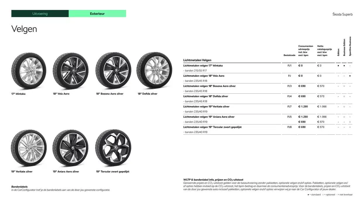 Škoda Superb (Combi) Prijslijst per 4 juli 2024 van 10 december tot 10 december 2025 - Folder pagina 9