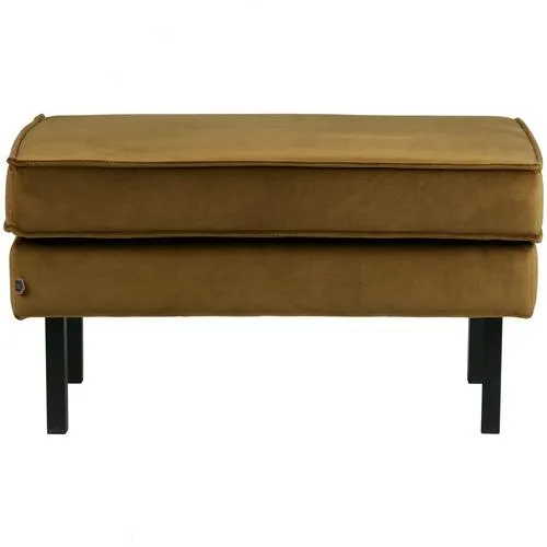 WOOOD hocker op poten Rodeo - Velvet - Honing Geel - 45x84x54