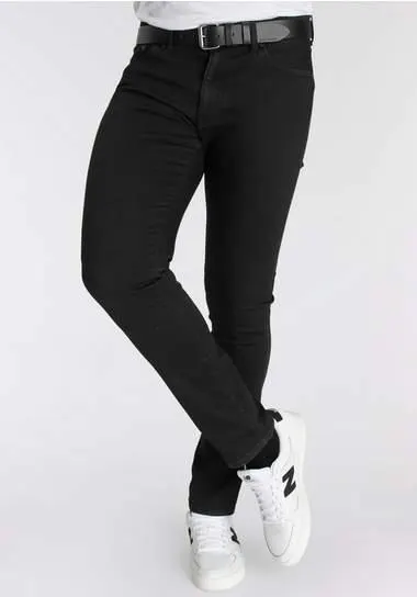 DELMAO Stretch jeans "Reed" rechte pijpsnit, used-look-wassing, lage taillehoogte