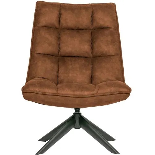 WOOOD draaibare fauteuil Jouke - Kunstleer - Cognac - 97x70x85