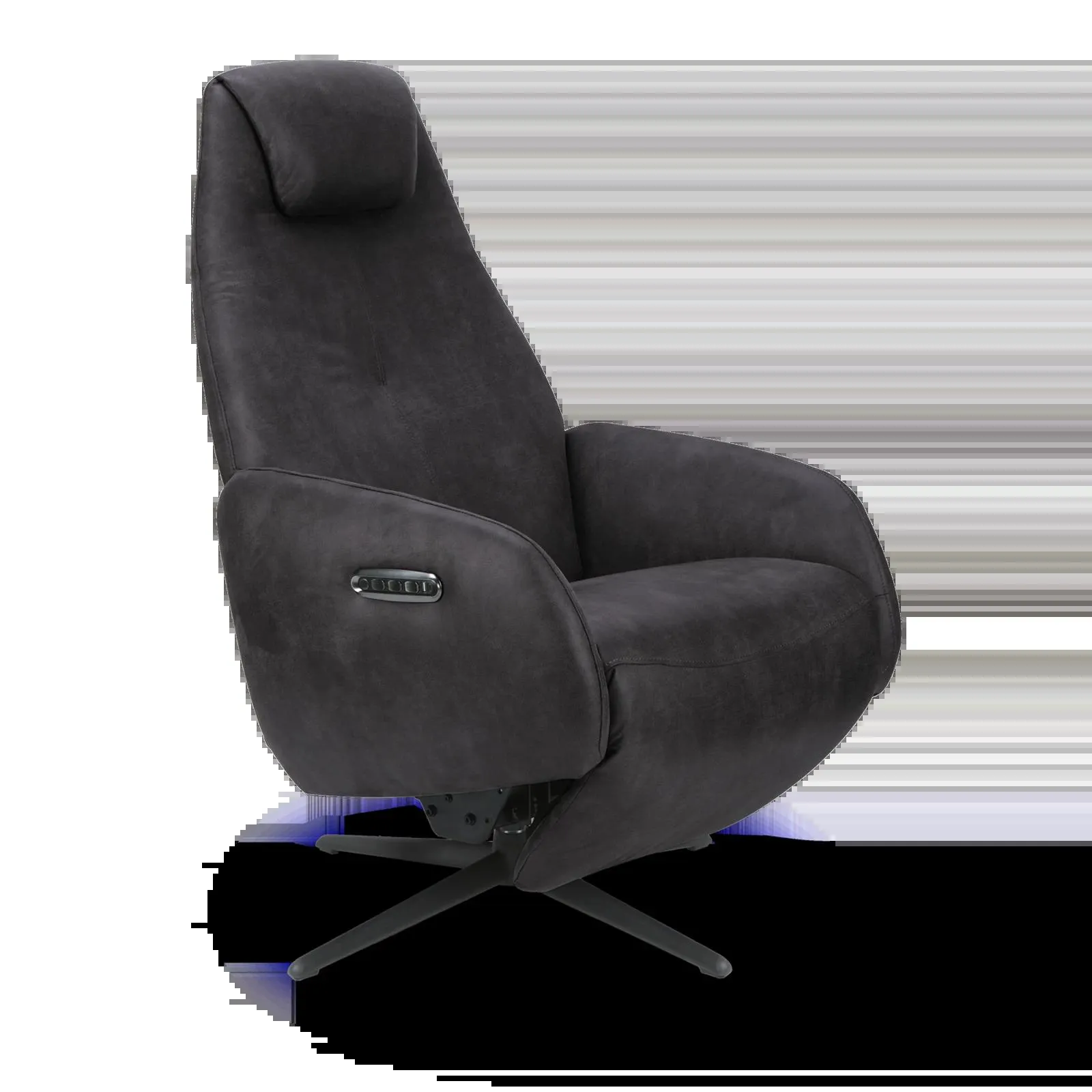 relaxfauteuil (elektrisch/zwart) Davoli - Microleder Oxx Antracite