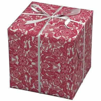 Cadeaupapier - 10 meter - wit/roze bloemen