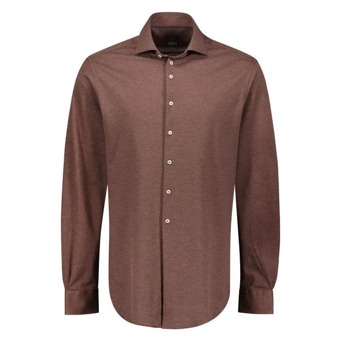 Casual Jersey Overhemd Bruin