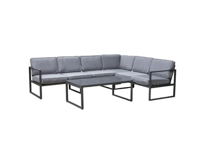 Hoek loungeset "Dubai" - Grijs - Pure Garden & Living