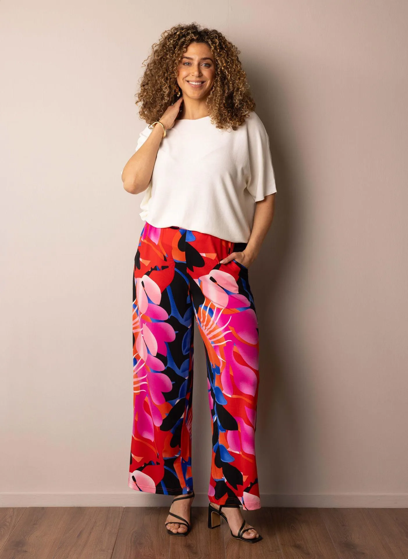 Meerkleurige wijde broek