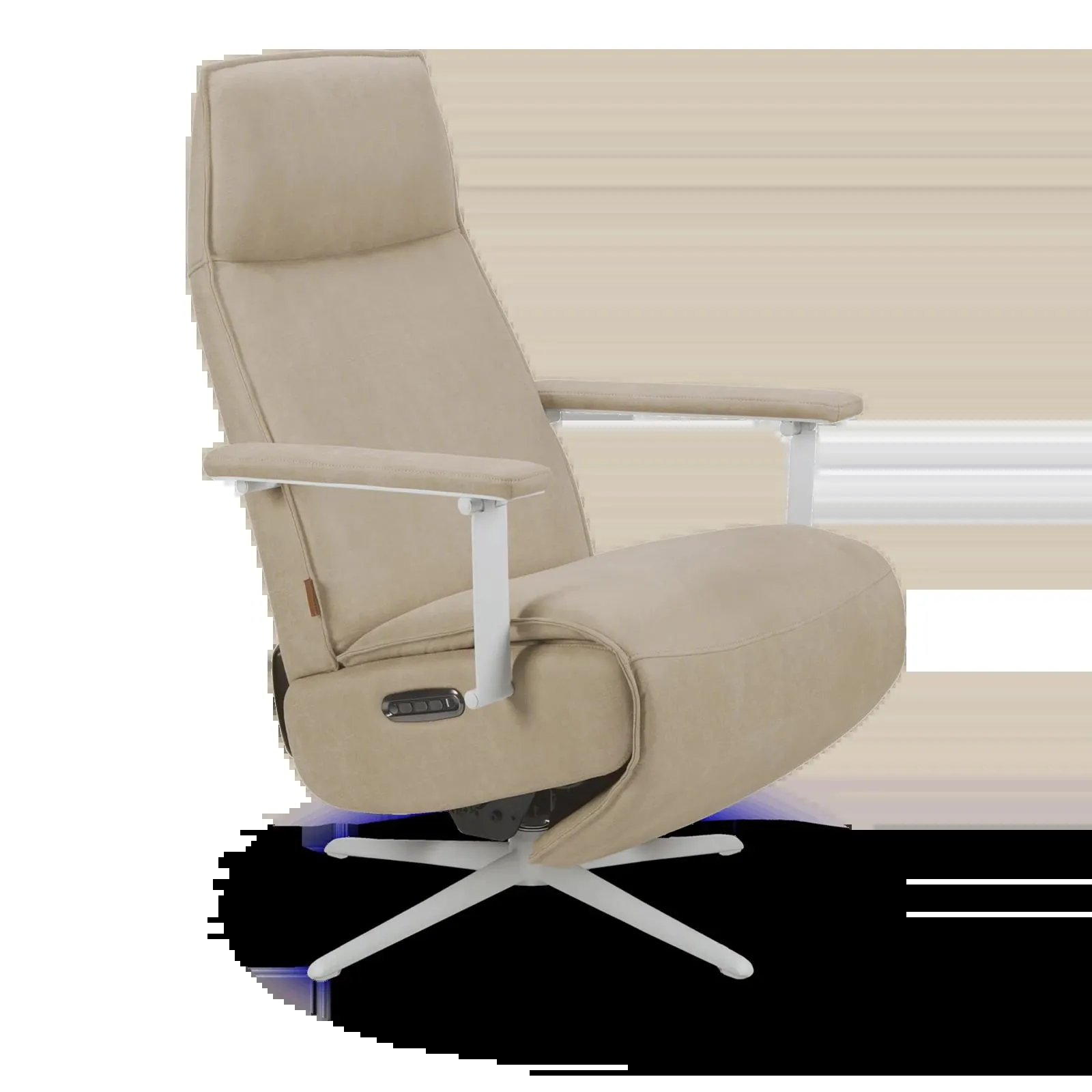 Relaxfauteuil (elektrisch/pepper white) Villon - Microleder Oxx Shell