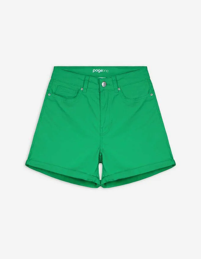 Denim short - Keper - groen