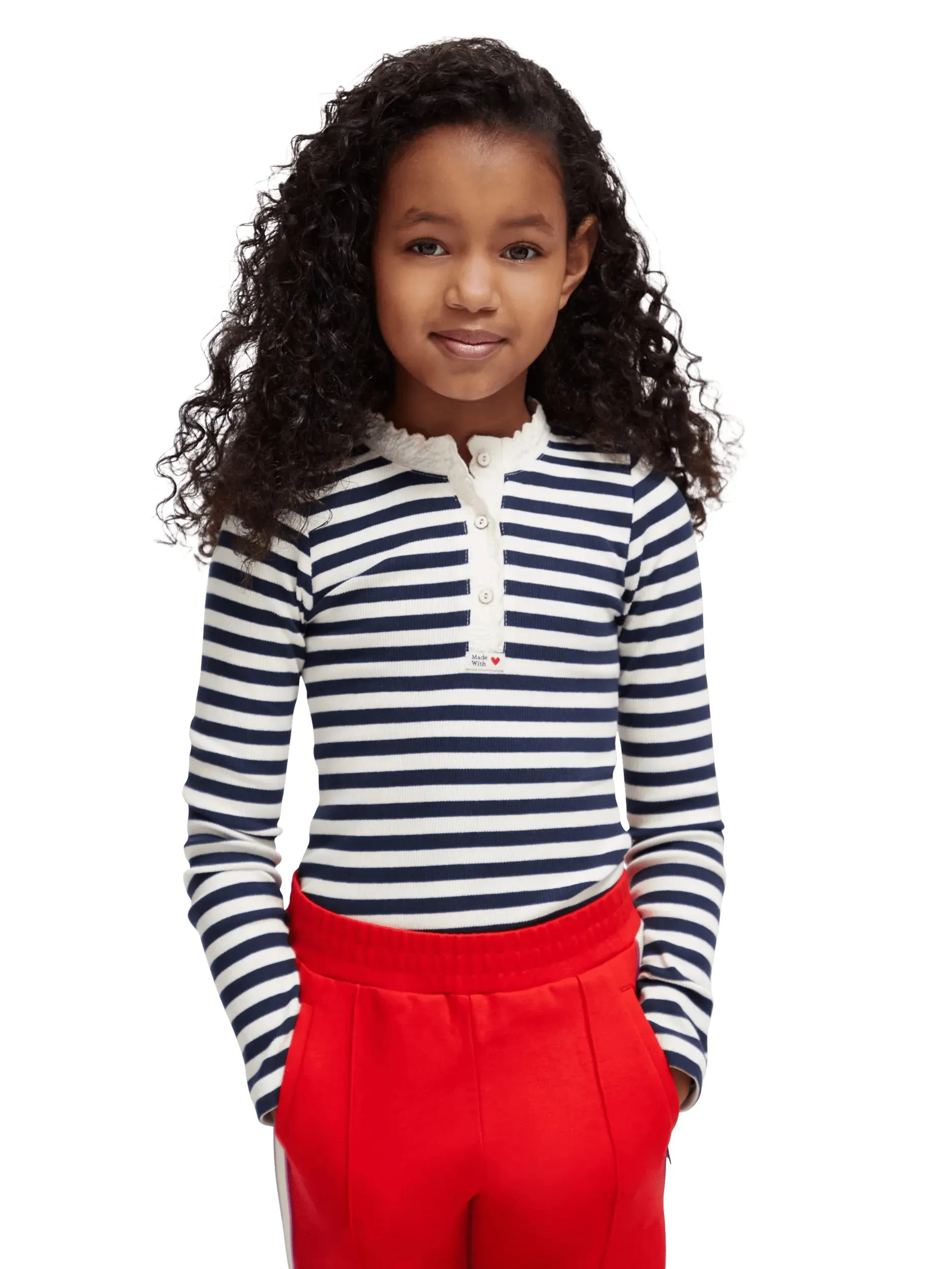 Striped long-sleeved T-shirt