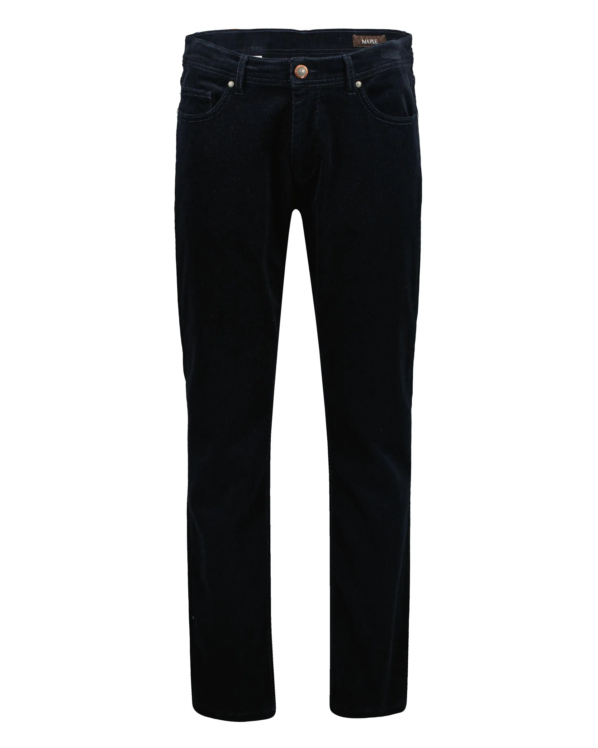 Corduroy Stretch Katoenen 5-Pocket Broek Donkerblauw