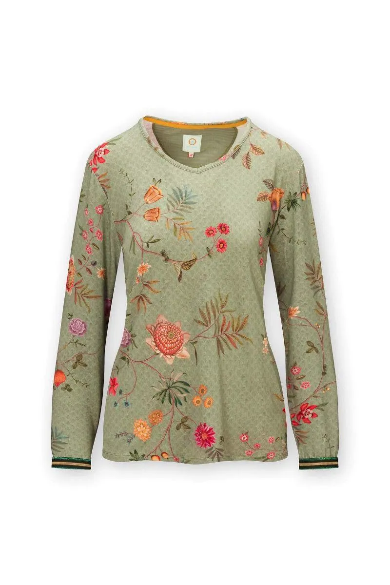 Top Lange Mouw La Dolce Vita Groen