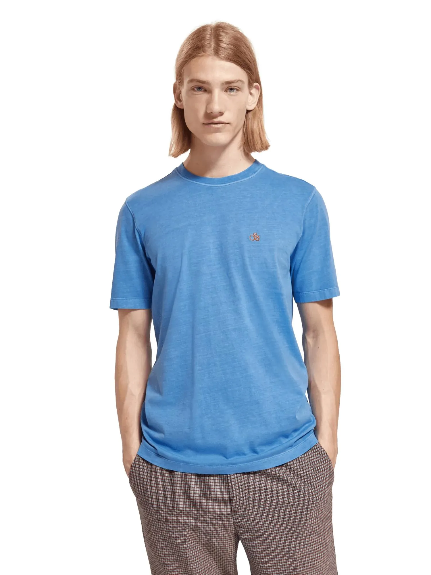 Regular fit garment-dyed logo T-shirt