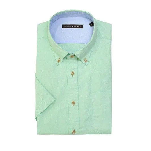 overhemd casual lichtgroen korte mouwen