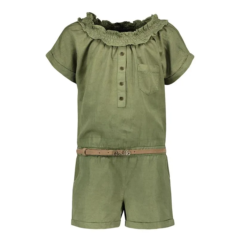 Like Flo meisjes jumpsuit F103-5030 groen