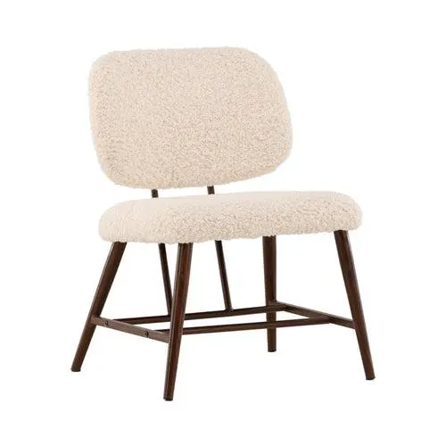 Rebellenclub fauteuil greve - beige/walnoot