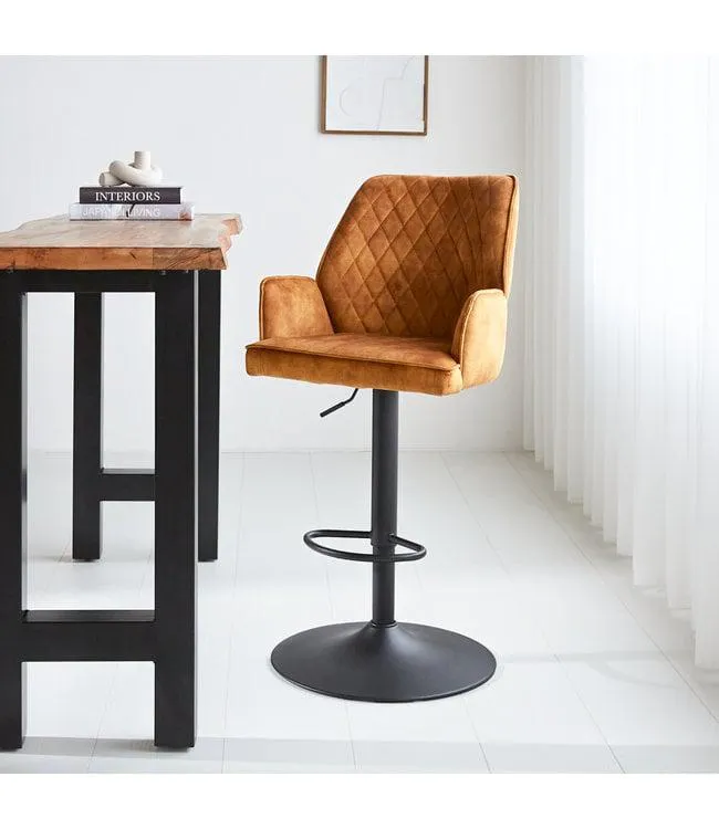 Barkruk Novan velvet cognac