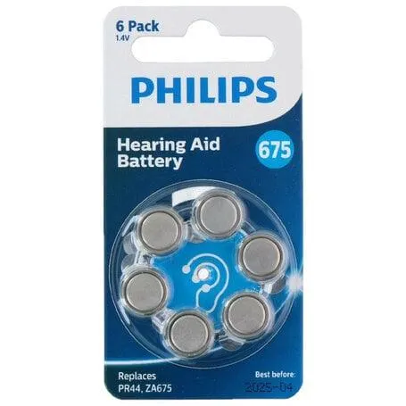 6-PACK Batterijen Philips - Zink ZA675