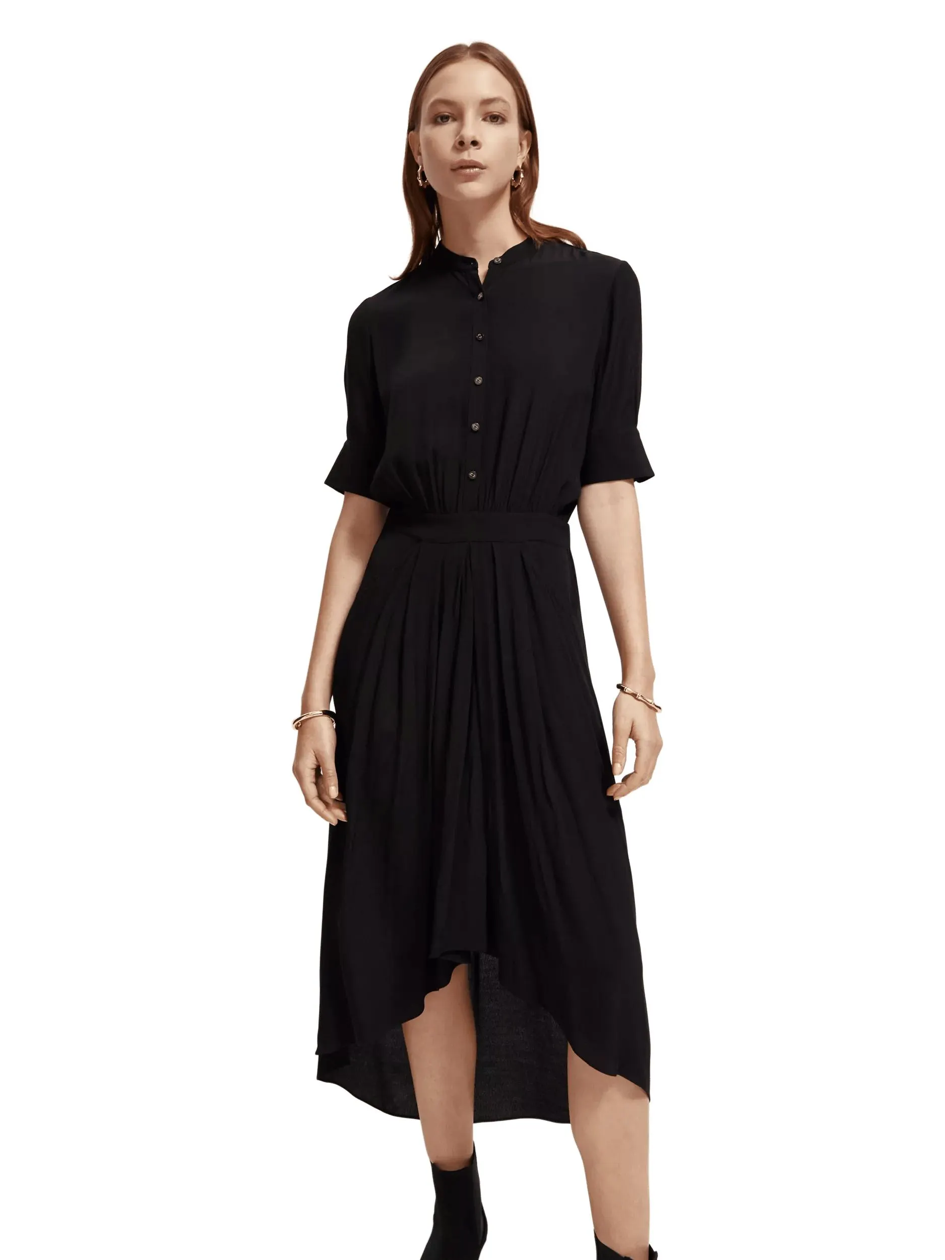 Short-sleeved midi dress
