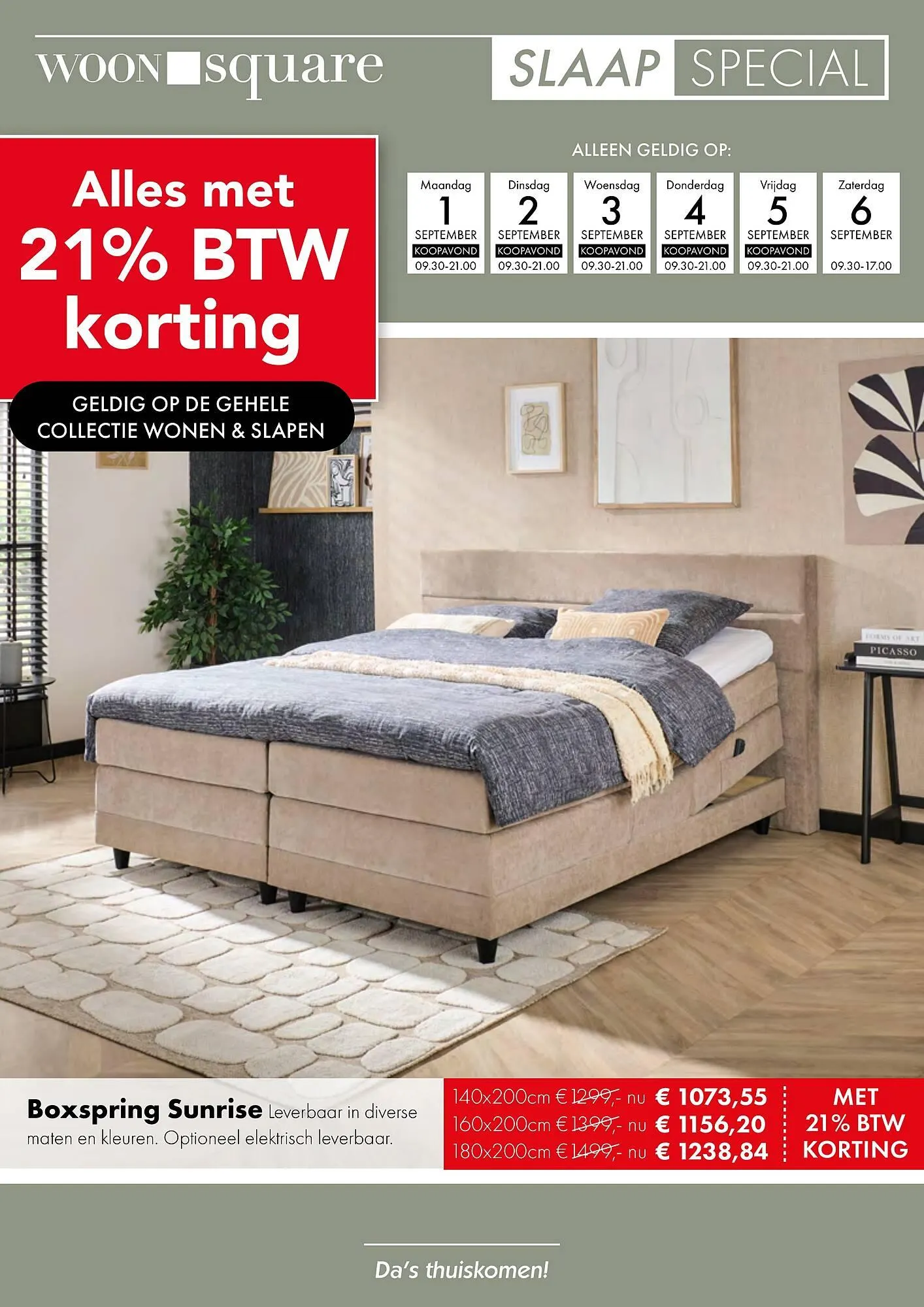 Woonsquare Slaap folder van 1 september tot 6 september 2025 - Folder pagina 1