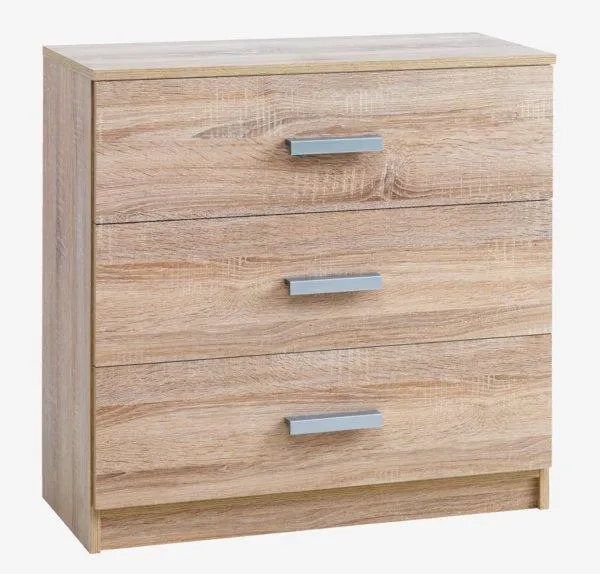 Comodă 3 sertare TAPDRUP stejar deschis