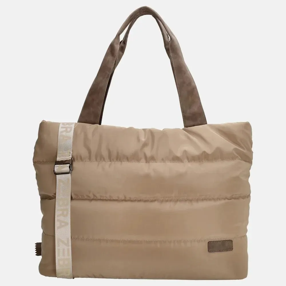 Zebra Trends Elske puffy shopper L taupe