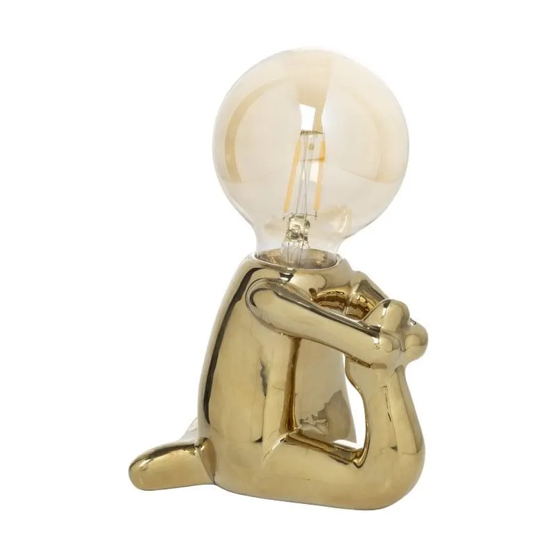 Lampje yoga - goud - 18x12.8x9.6 cm - Happy at Home by Sanny