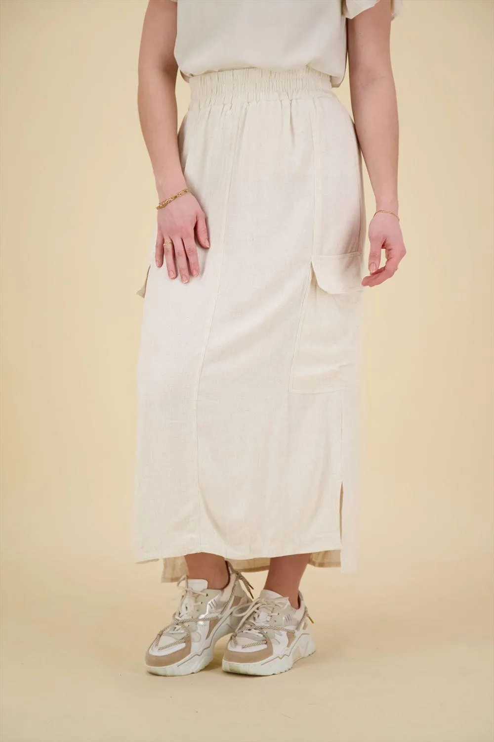Rok Linnen Beige