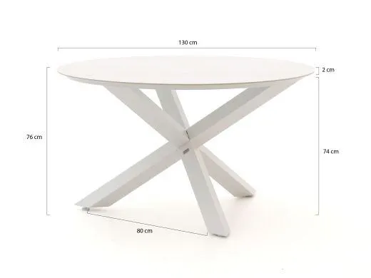 Bellagio Lugo/Lodola ø 130cm dining tuinset 5-delig verstelbaar