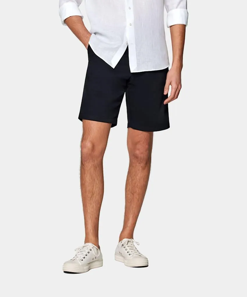 Navy Slim Leg Shorts