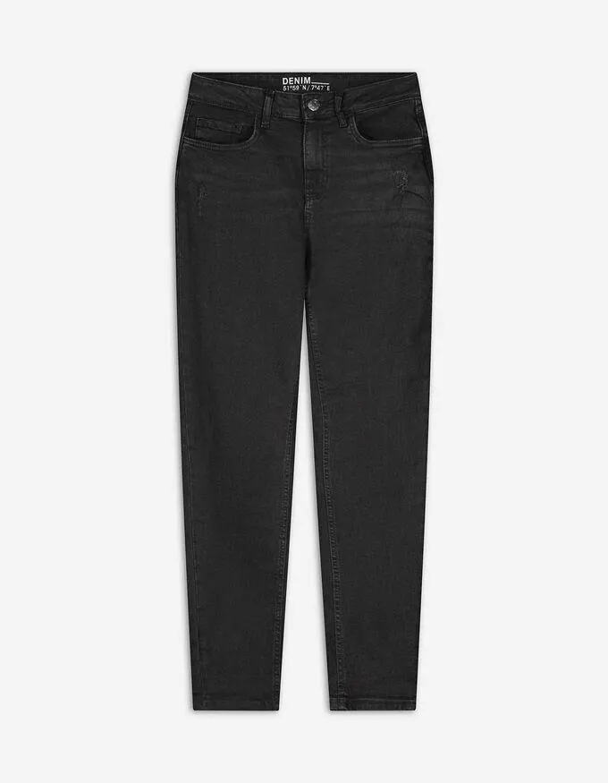 Jeans - Girlfriend fit - zwart
