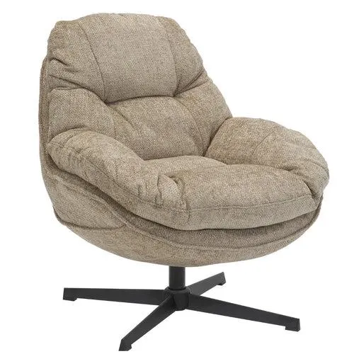 Giga Meubel Fauteuil Leonne - Stof/Metaal - Taupe