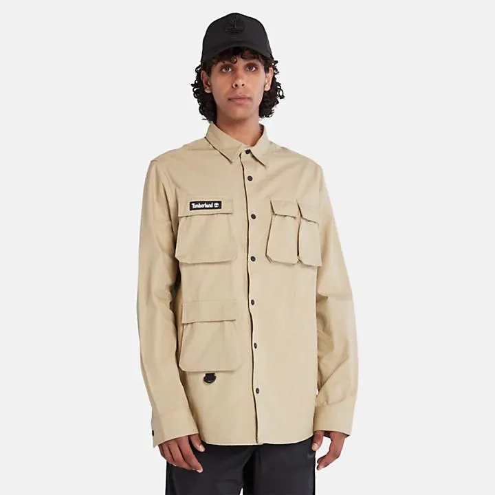 Utility Overshirt voor heren in beige