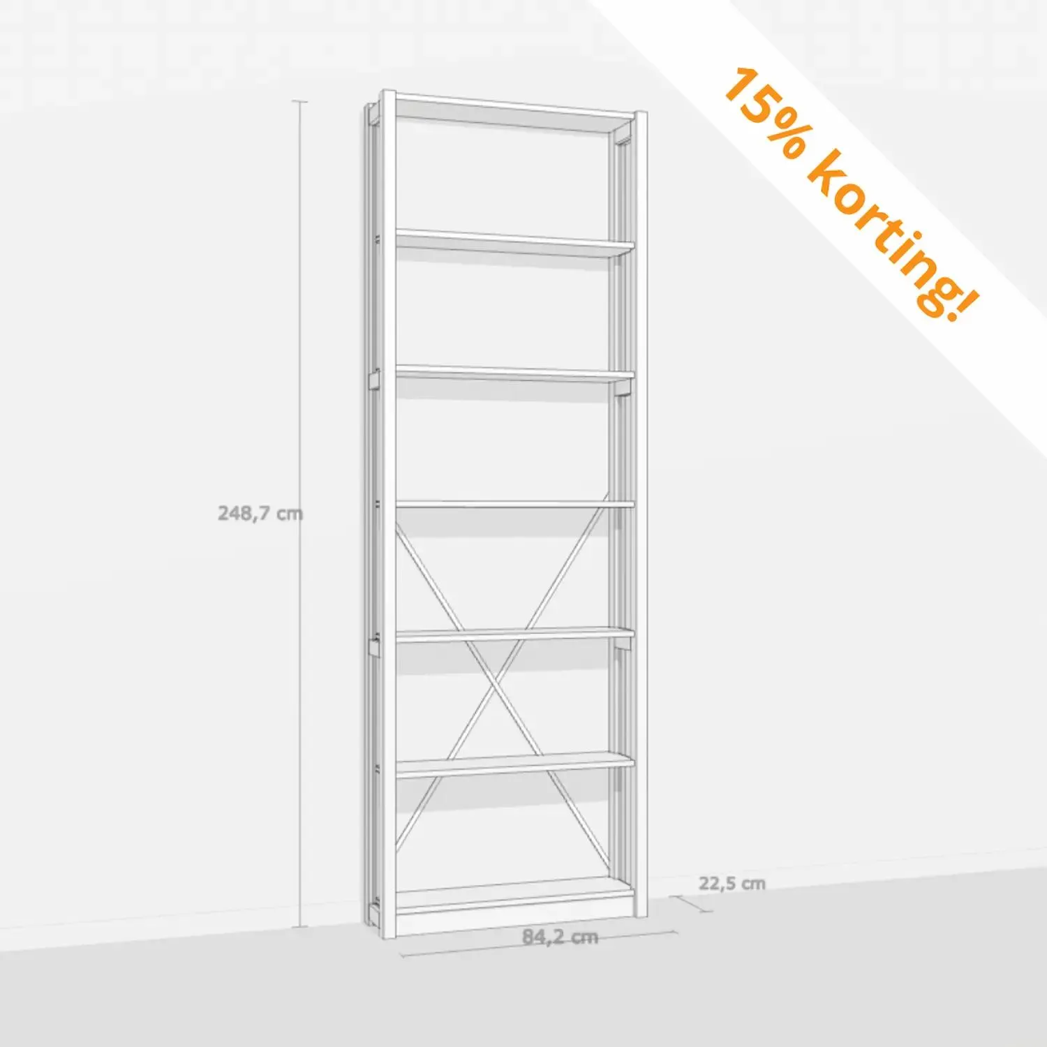 Boekenkast in de kleur Latte – nu 15% korting!