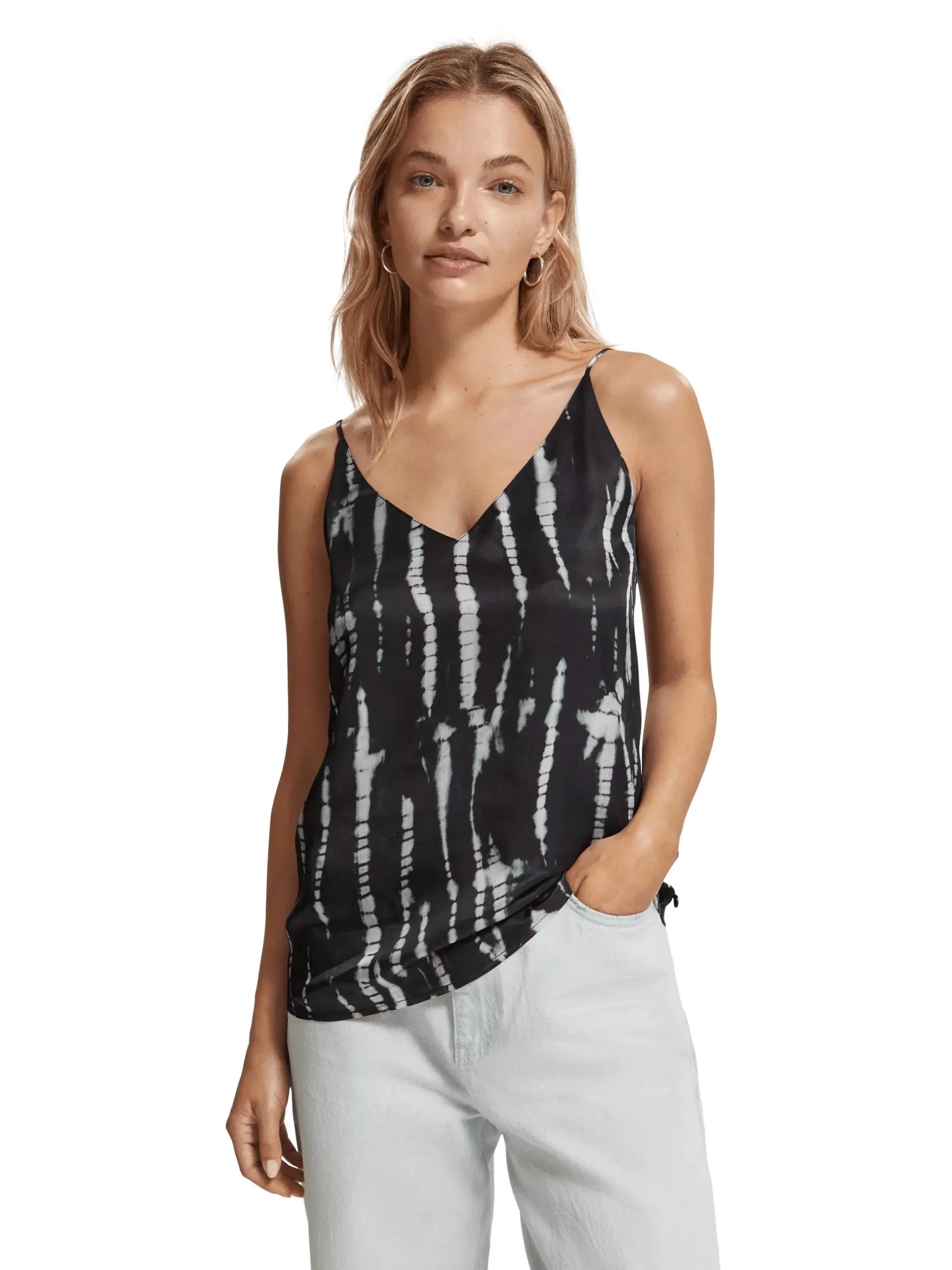 Jersey V-neck tank top