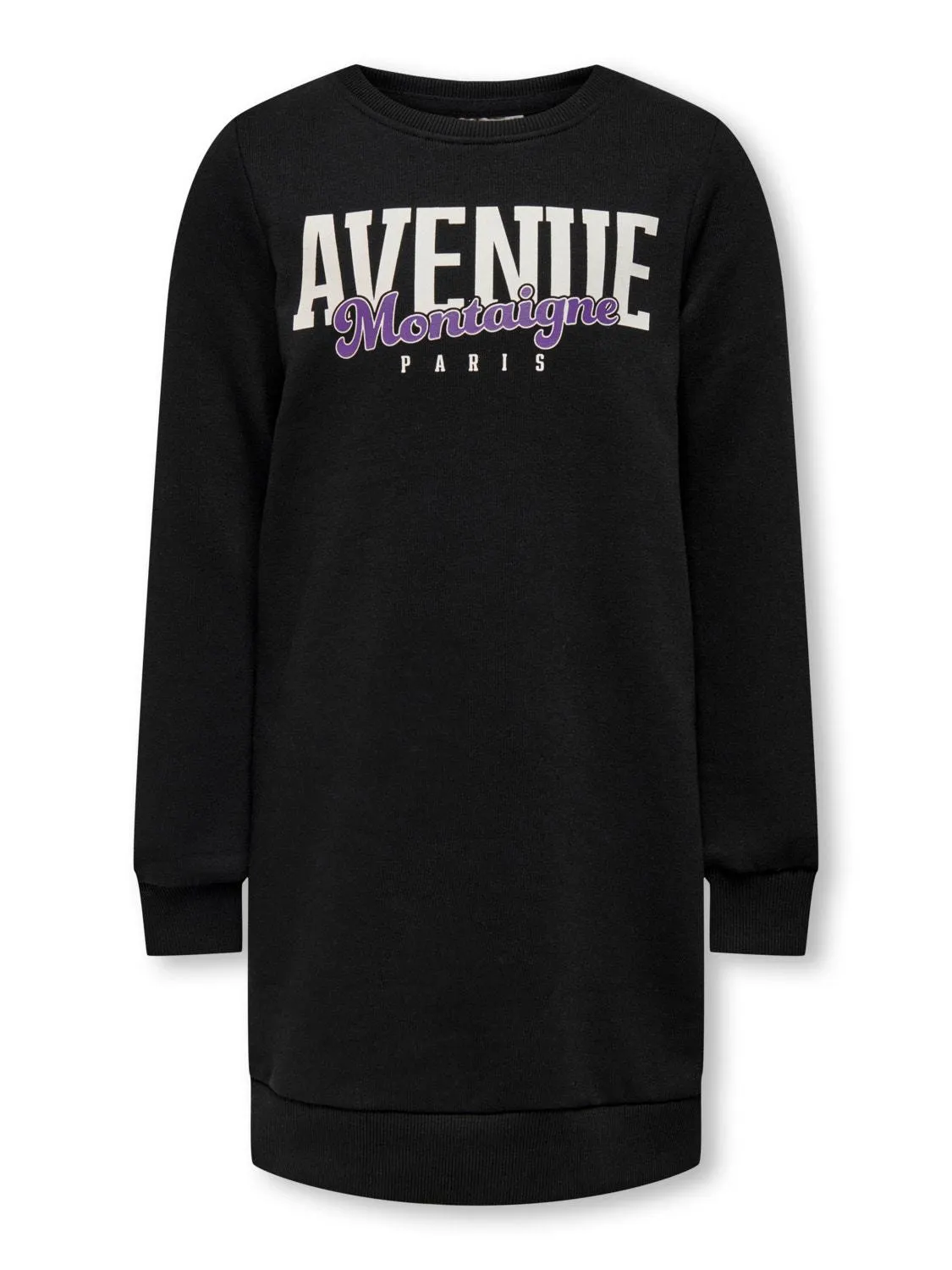 Regular fit O-hals Geribde mouwuiteinden Korte jurk