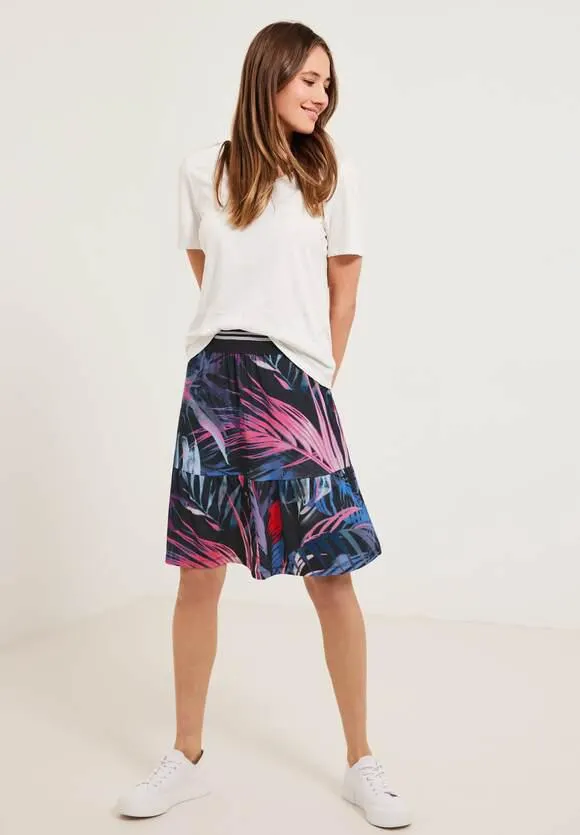 Gelaagde rok met bladprint