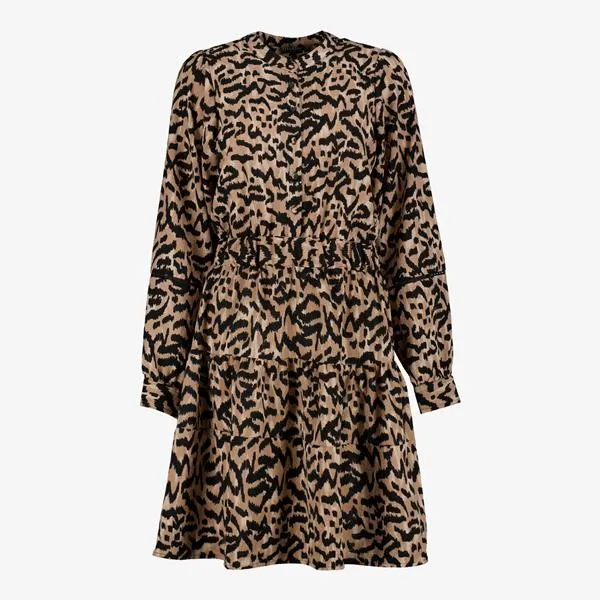 TwoDay dames jurk met dierenprint bruin