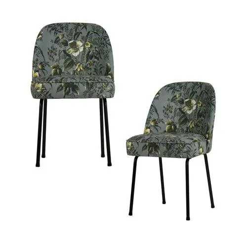 WOOOD eetkamerstoelen Vogue- Fluweel - Poppy Grijs - Set van 2